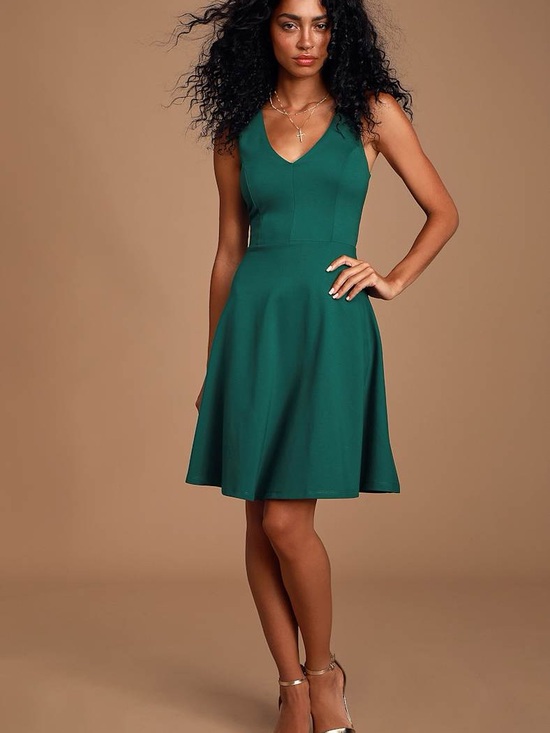 Lulus Dresses & Skirts - Lulu's Bon Appetit Forest Green Skater Dress Dress